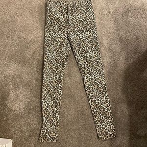 Cheetah print high rise skinny jeans